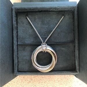 David Yurman Silver and Gold Circle Necklace